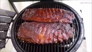 St Louis Spare Ribs on Akorn Grill [upl. by Rochkind9]