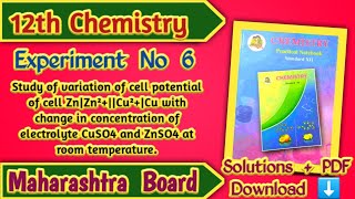 Class 12th Chemistry Experiment No 6 Solutions  Maharashtra Board [upl. by Kurt]