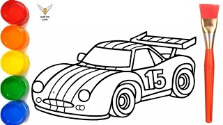 How to Draw sports car drawing Painting and Coloring for Kids amp Toddlers  Draw Paint and Learn [upl. by Tybald]