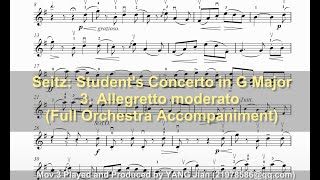 Full Orchestra Accompaniment Seitz Student Concerto No2 in G Major Op13 III Allegretto moderato [upl. by Juliano]