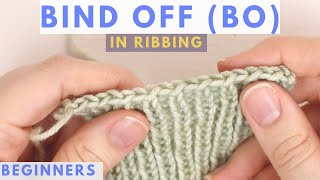 1x1 Rib Bind Off BO  Cast Off in Pattern [upl. by Jahdai231]