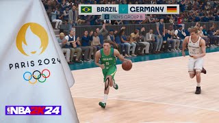 Brazil vs Germany  Olympics 2024 Basketball  Group B  NBA 2K24 [upl. by Mcferren]