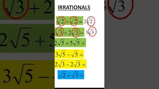 IrrationalsAddition ampsubtraction [upl. by Llennol]