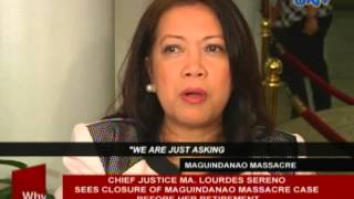 CJ Sereno sees closure of Maguindanao massacre case before her retirement [upl. by Rufus649]