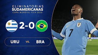 URUGUAY vs BRASIL 20  RESUMEN  ELIMINATORIAS SUDAMERICANAS  FECHA 4 [upl. by Guimar]