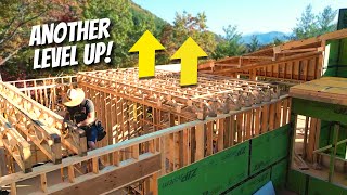 Construction of a MEGA sized Modern Home PT 48  Framing Another Floor [upl. by Rey]