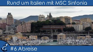 KreuzfahrtVlog  MSC Sinfonia  Rund um Italien 2018 6 Abreisetag ab Genua mit Zug und Flug [upl. by Eikcaj]