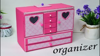 How to make a cute cardboard organizer and matchboxes  The best of waste [upl. by Enened]