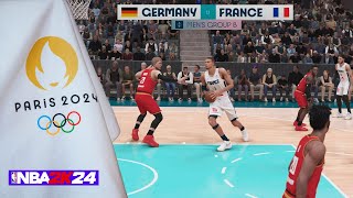 Germany vs France  Olympics 2024 Basketball  Group B  NBA 2K24 [upl. by Gnex]