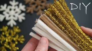 ❄️How to make a snowflake from pipe cleaner❄️DIY [upl. by Dash]