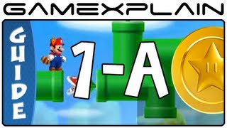 New Super Mario Bros 2 Level 1A Star Coin Guide amp Walkthrough [upl. by Annelak]