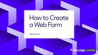 Docusign eSignature How to Create a Web Form [upl. by Richarda171]