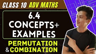 class 10 Advanced Maths Exercise 64 chapter 6 Permutation and Combination concepts and examples [upl. by Blood]