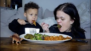 MUKBANG AVEC BÉBÉ LASAGNE MAISON SALADE AVOCAT FALAFEL [upl. by Cockburn]