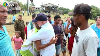 Lula visita Amazonas e anuncia medidas para combater seca  AFP [upl. by Olenta]