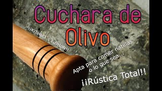 Cuchara de olivo Torneado y Tallado a mano Woodturning [upl. by Norvell]