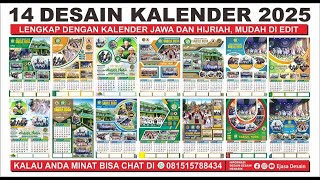 14 desain kalender tahun 2025 lengkap jawa dan hijriah [upl. by Akkahs]