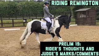 TEST ANALYSIS PRELIM 19 Rider’s Thoughts amp Judges MarksComments  Riding Remington [upl. by Schouten]