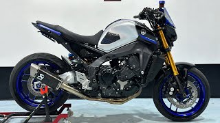 Yamaha Mt09 Sp 2022 Exhaust sound Akrapovic full system racing line [upl. by Huttan291]