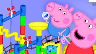 Peppa Pig And Daddy Pig Build A Marble Run Together [upl. by Allebram]