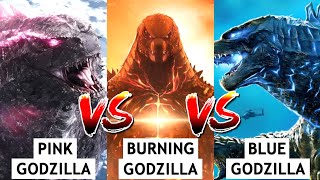 Blue Godzilla Vs Pink Godzilla Vs Burning Godzilla Battle Comparison  Godzilla x Kong  BNN Review [upl. by Let693]