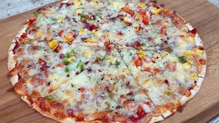 Tortilla Pizza Recipe • How To Make Pizza On Tortilla Wrap • Tortilla Wrap Pizza • Pizza Tortilla [upl. by Cowen]