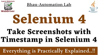 Screenshot with Timestamp in Selenium Webdriver java  Take screenshots name file using a timestamp [upl. by Nesila]