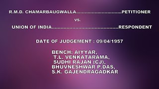 RMDC VS UNION OF INDIA  Doctrine of Severability  Bona Fide Advocacy  Sakshi [upl. by Atteyram]