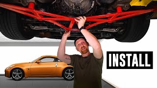 Nissan 350Z Front Subframe Brace Install [upl. by Aniwde209]