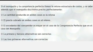 MICROECONOMÍA  Pregunta sobre la competencia perfecta y monopolio discriminador de precios [upl. by Almire762]