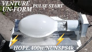 400w high pressure metal halide Mercury vapour lamp powering up [upl. by Aerdnwahs]