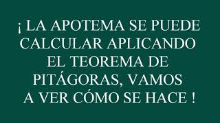 CÓMO SACAR LA APOTEMA DE UN HEXÁGONO REGULAR PARA CALCULAR SU ÁREA [upl. by Bradway]