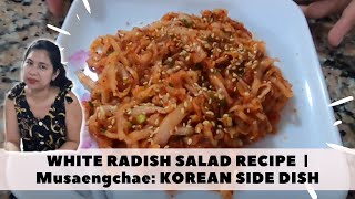 WHITE RADISH SALAD RECIPE  Musaengchae KOREAN SIDE DISH [upl. by Llezniuq]