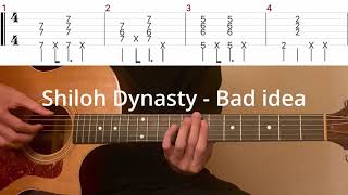 Shiloh Dynasty  Bad idea Guitar tutorial with tab [upl. by Lapham]