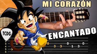 Como tocar la canción de Dragon Ball GT Mi corazón encantado en guitarra acústica  Tablatura TCDG [upl. by Vigor]