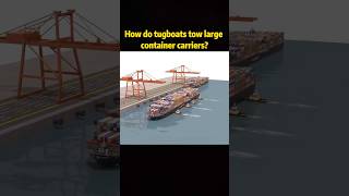 How do tugboats tow large container carrierstugboats push role robust design youtube foryou [upl. by Swetiana]