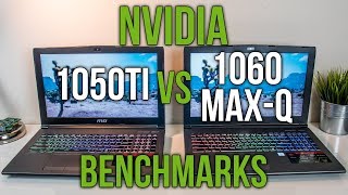 Nvidia 1050 Ti vs 1060 MaxQ  Laptop Graphics Comparison Benchmarks [upl. by Roma]