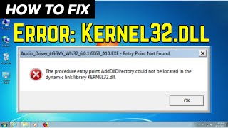 English How to Fixed dynamic link library Kernel32dll Error in Windows 710 [upl. by Cahilly]