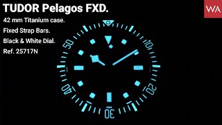 TUDOR Pelagos FXD 42mm Titanium Case Fixed Strap Bars Black amp White Dial Ref 25717N [upl. by Notnats]