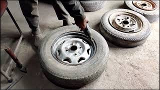 Manual Tyre Mounting shortvideo usedcartyres automobile trending youtube [upl. by Eissoj276]