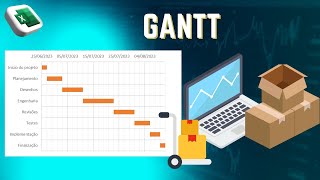 Como fazer Cronograma em Excel com Gráfico de Gantt Planejamento [upl. by Milka]