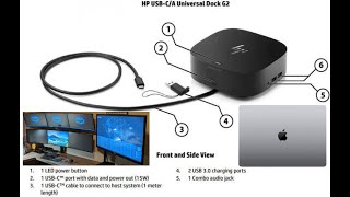 HP USBCA Universal Dock G2 5TW13AAABA Apple Silicon Macs Setup [upl. by Oal]