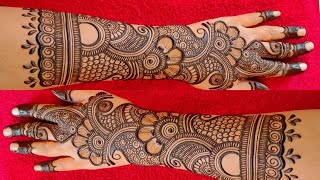 Latest Rakhi special mehndi designs for back side  mehandi ka design full hand  mehndi design 2023 [upl. by Ennayelhsa]