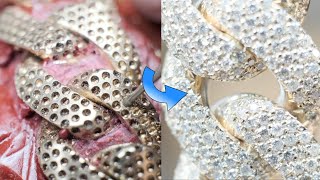 process of making full iced out cuban chaindiamond pave setting [upl. by Caputto128]