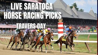 Live Saratoga Horse Racing Picks  Travers Day [upl. by Rese]