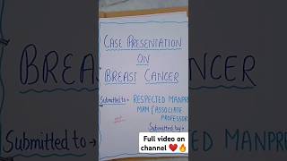 Breast cancer case presentation in obstetrics and gynecology bsc nursing nursingsecrets nursing [upl. by Gilud]