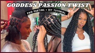 I PAID FOR PARTING amp DIYED THE REST GODDESS PASSION TWIST TUTORIAL W SYNTHETIC amp HUMAN HAIR [upl. by Marysa]