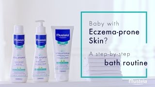 Bath Time Routine for Babies with Eczema Prone Skin  Mustela [upl. by Suelo]