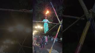 Ropeway stunt amp balancingjagadhartipuja chandannagar ytshorts youtubeyoutubeshorts [upl. by Sugar]