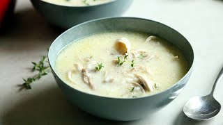 Greek Avgolemono Soup Recipe [upl. by Ramahs]